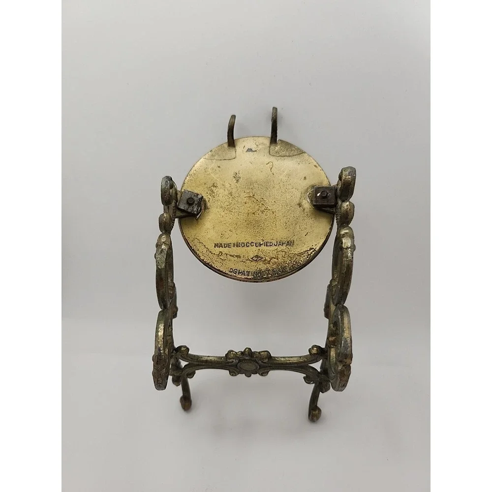 VINTAGE Made in‎ Occupied Japan Brass Tea Cup Display Saucer and Spoon Holder